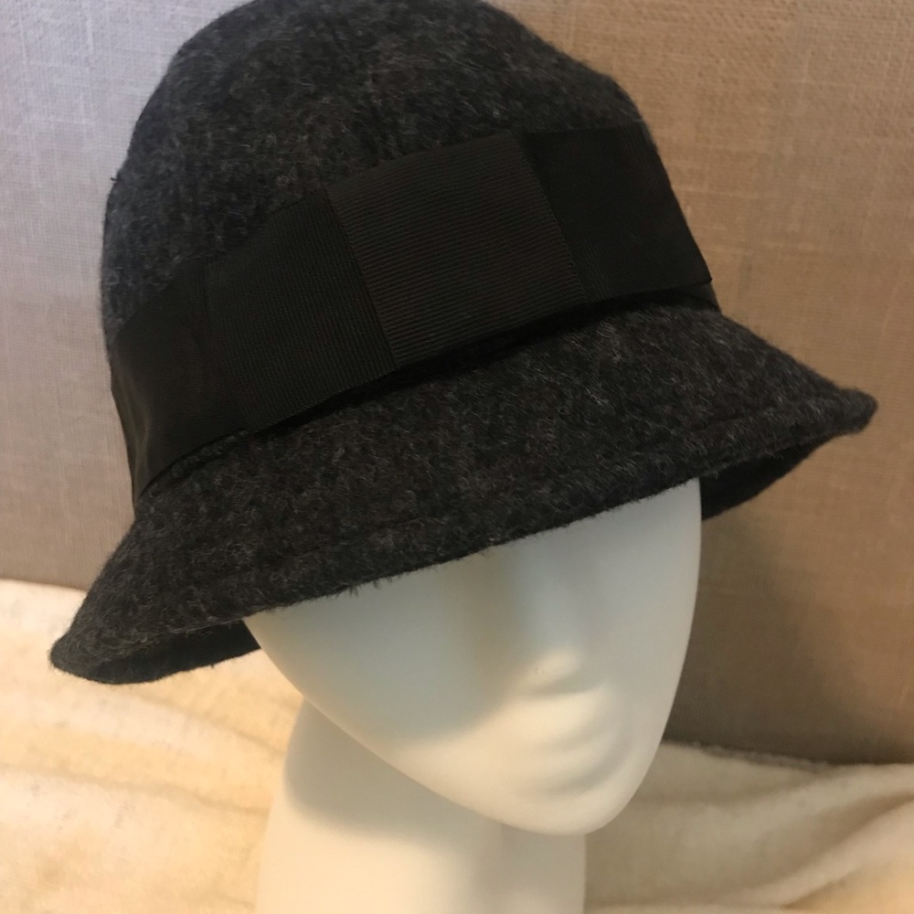 Heather Grey ~ Bucket Hat w/ Ribbon detail - Picture 3 of 5